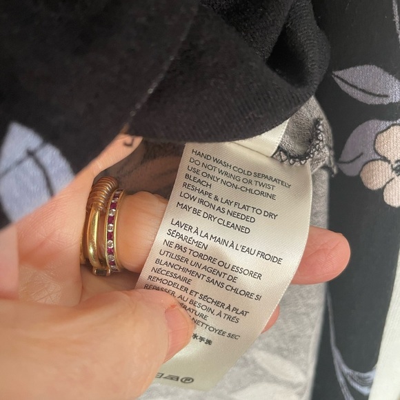 Free People Medium Faux Wrap Top with Peplum, Balloon Sleeves. Black Floral‎ - Picture 7 of 8